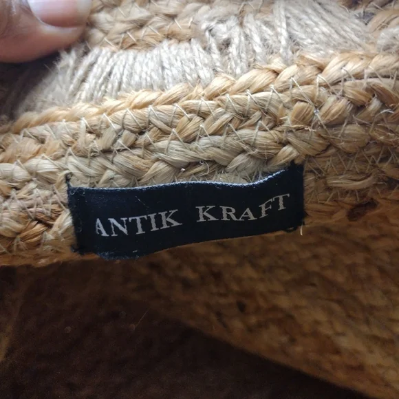 Anthropologie Dominique Jute Tote Bag Antik Kraft beach bag - Picture 8 of 11